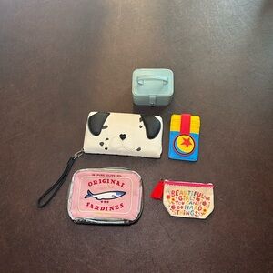 Betsey Johnson Dalmatian wallet wristlet, Natural Life pouch and Accessories Set